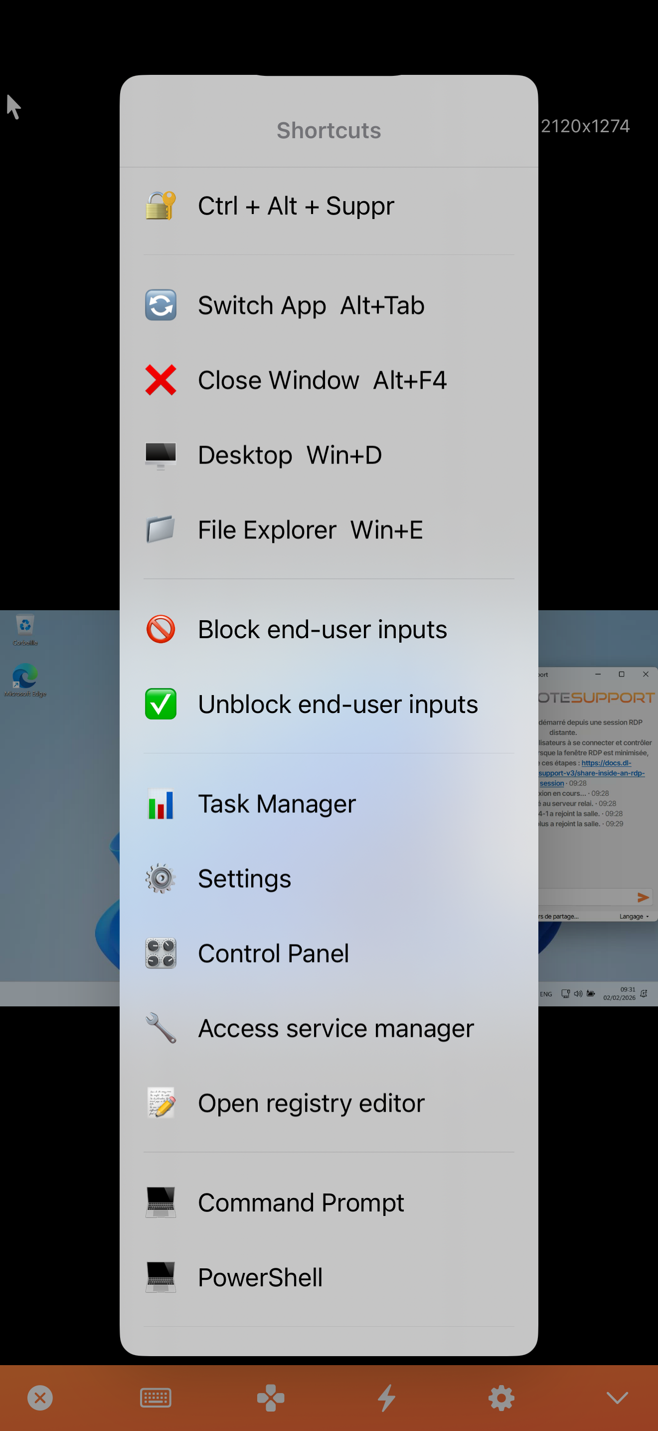 Toolbar expanded on iPhone
