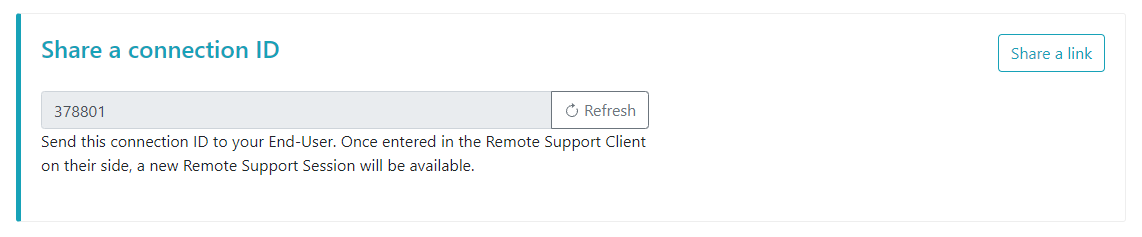 Share connection ID section
