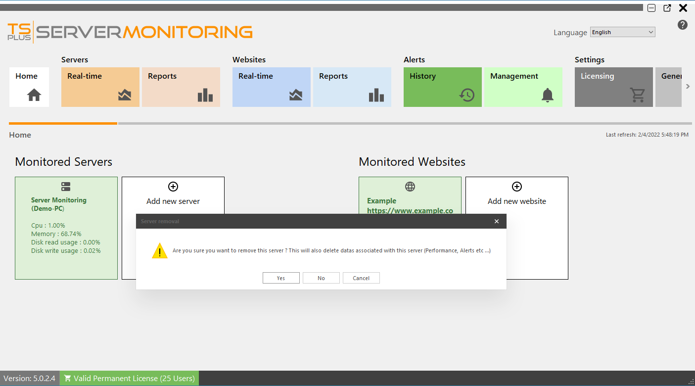 Servers Management Screenshot 3