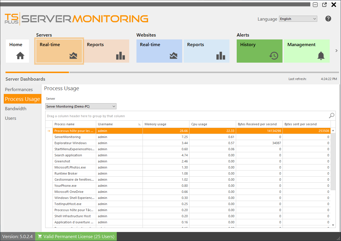 Servers Realtime Screenshot 3