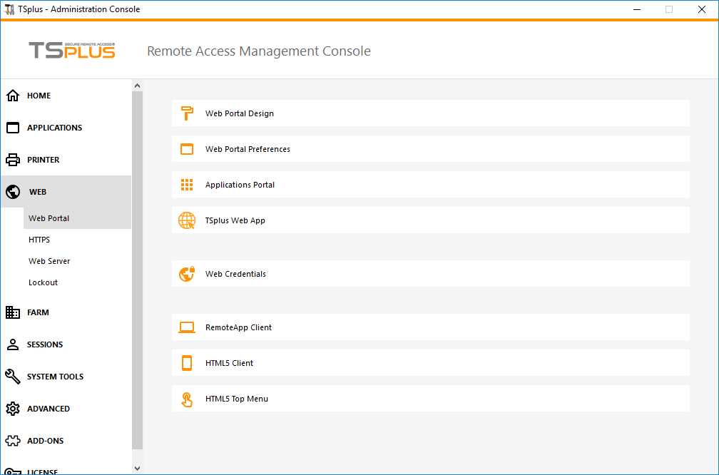 Admin Tool Web Screen