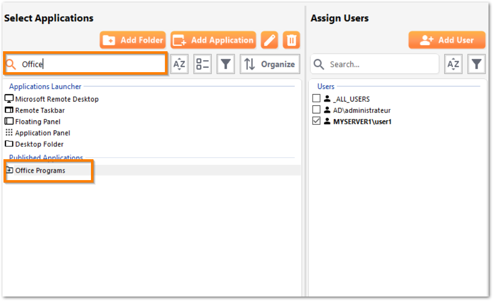 AdminTool Applications Search Sort Filter Users