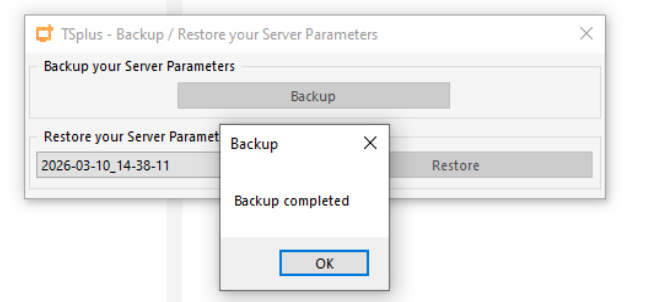 Backup Settings 2